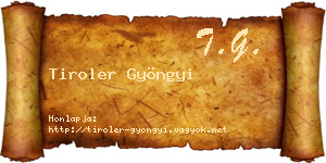 Tiroler Gyöngyi névjegykártya